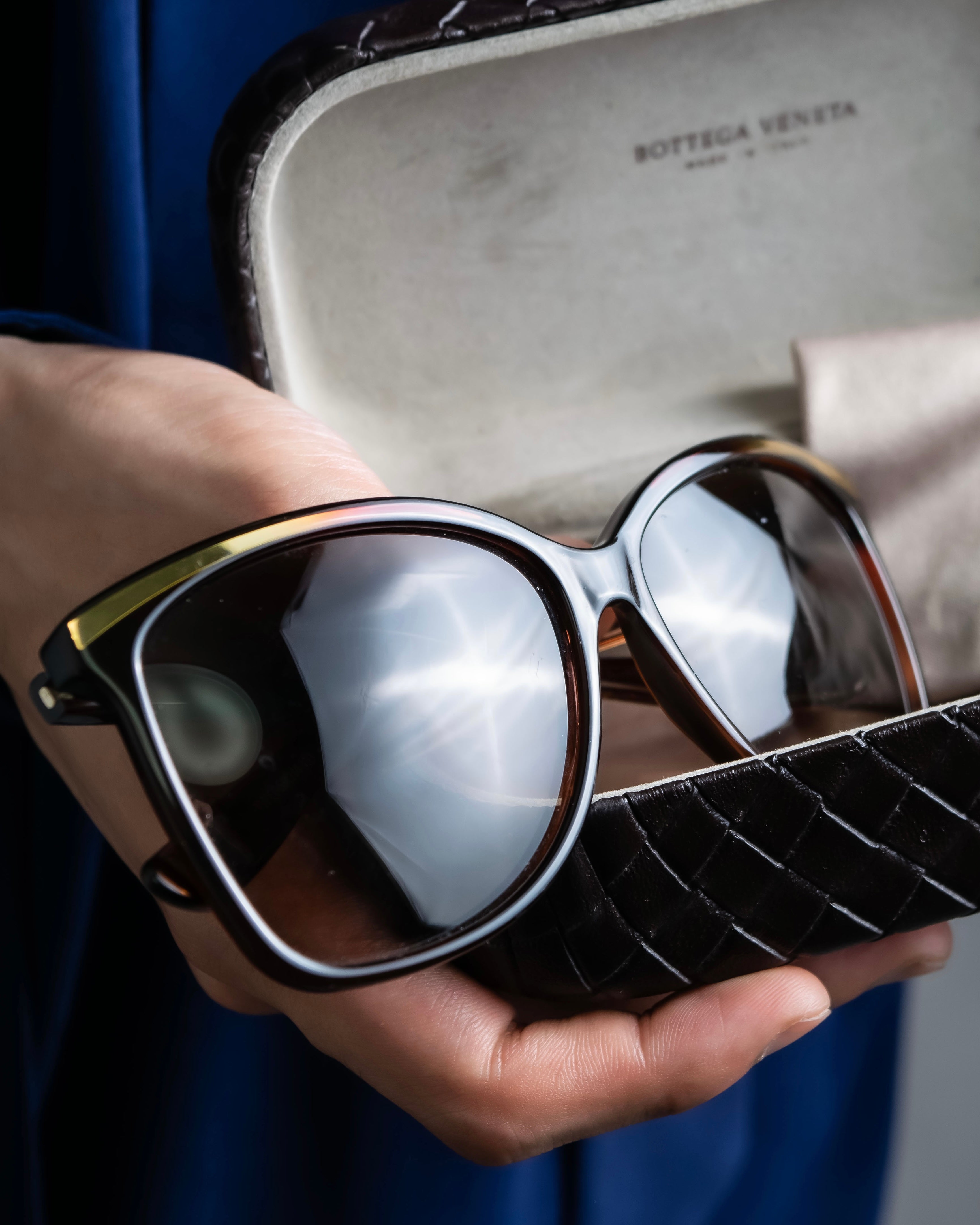 "BOTTEGA VENETA" Butterfly frame tortoiseshell sunglasses