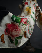 “GUCCI” 80’s-90’s Floral logo silk scarf