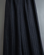"BALENCIAGA" Side zipper design striped slacks