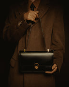 –SPECIAL– "HERMES" 90’s Box calf ring-lock accordion shoulder bag