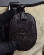 "GUCCI" GG pattern canvas leather combination boston bag