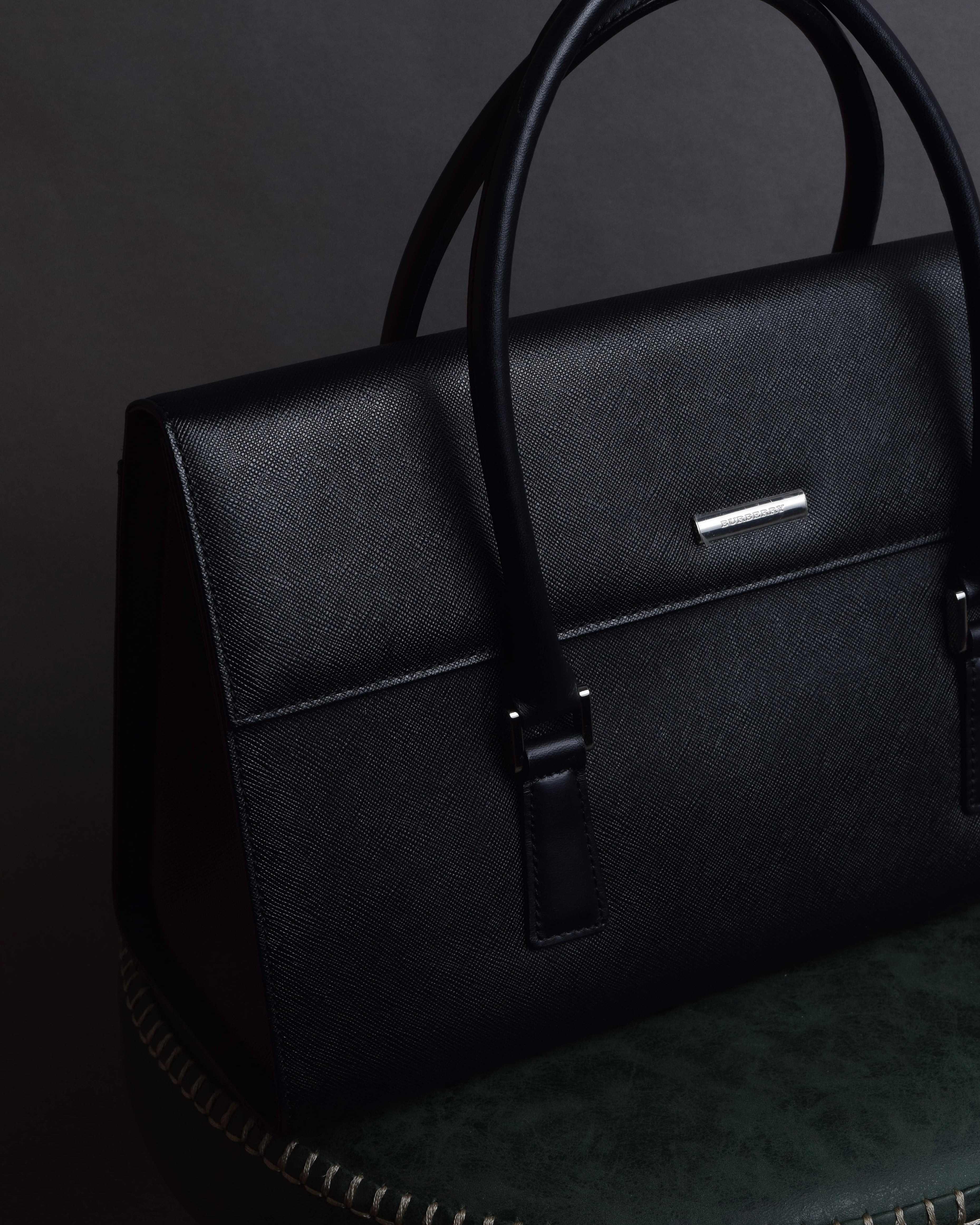 "BURBERRY" Saffiano leather mini boston bag