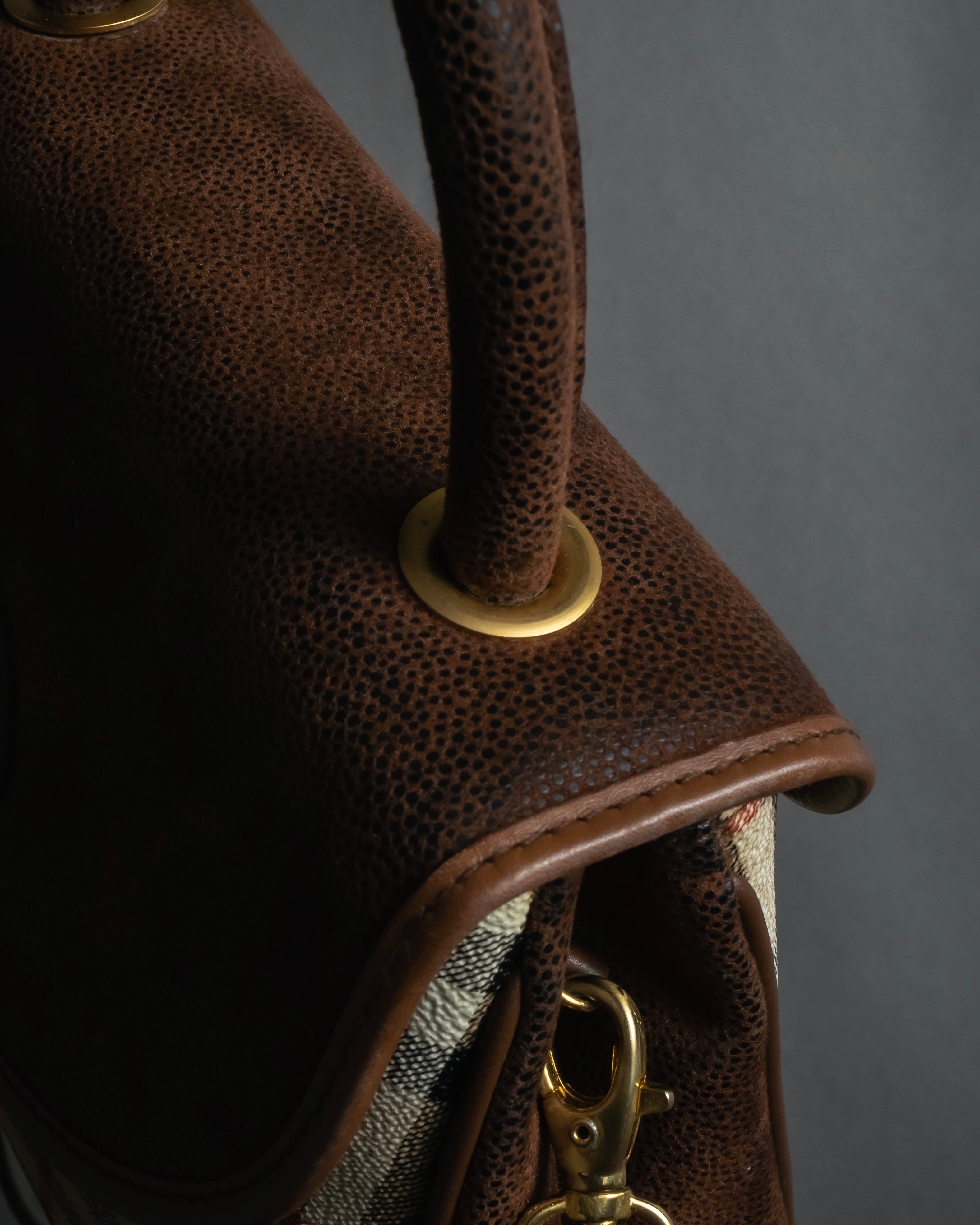 "BURBERRYS" 90’s PVC＆leather 2-way bag