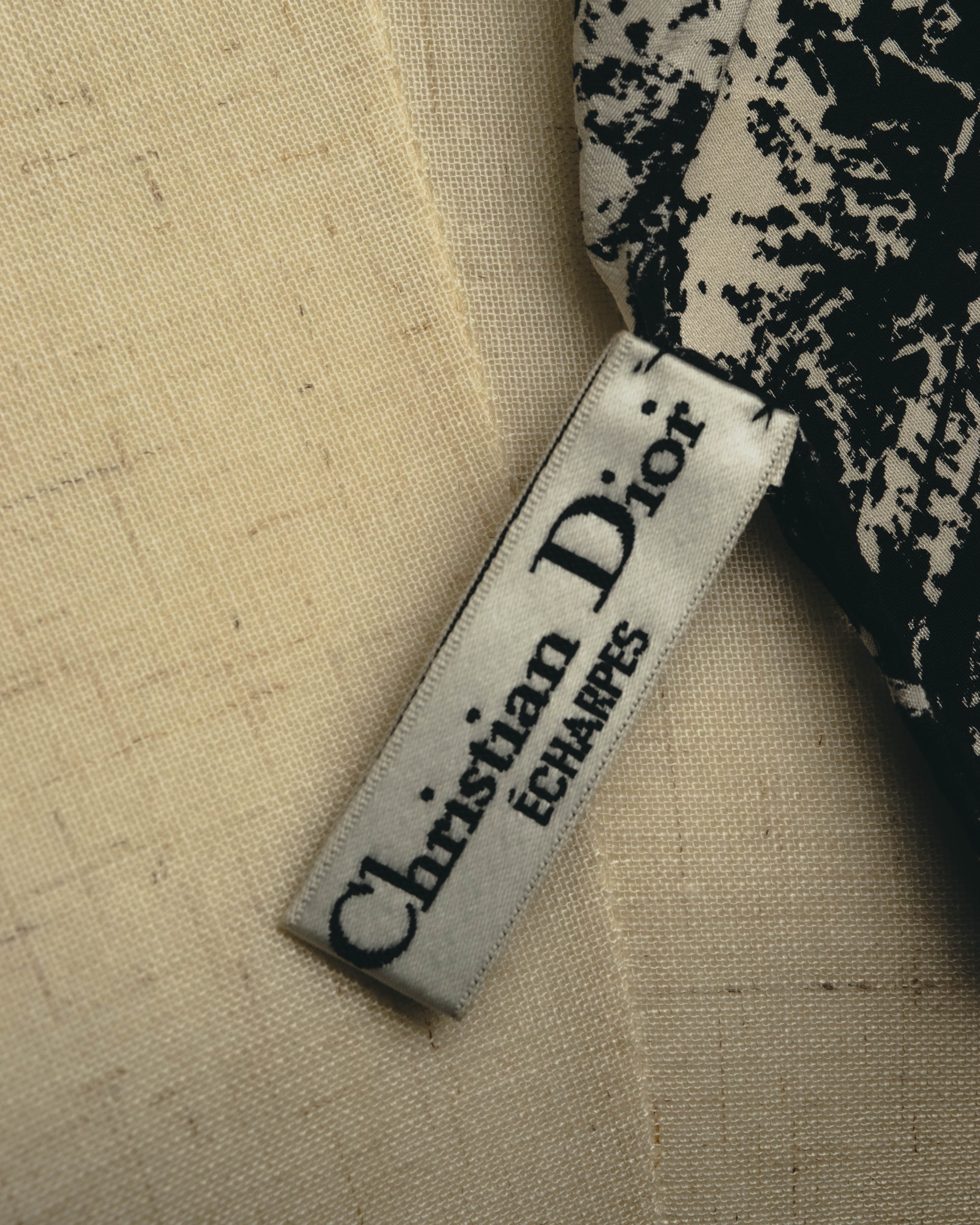 "Christian Dior" 80's-90's Artful abstract silk scarf