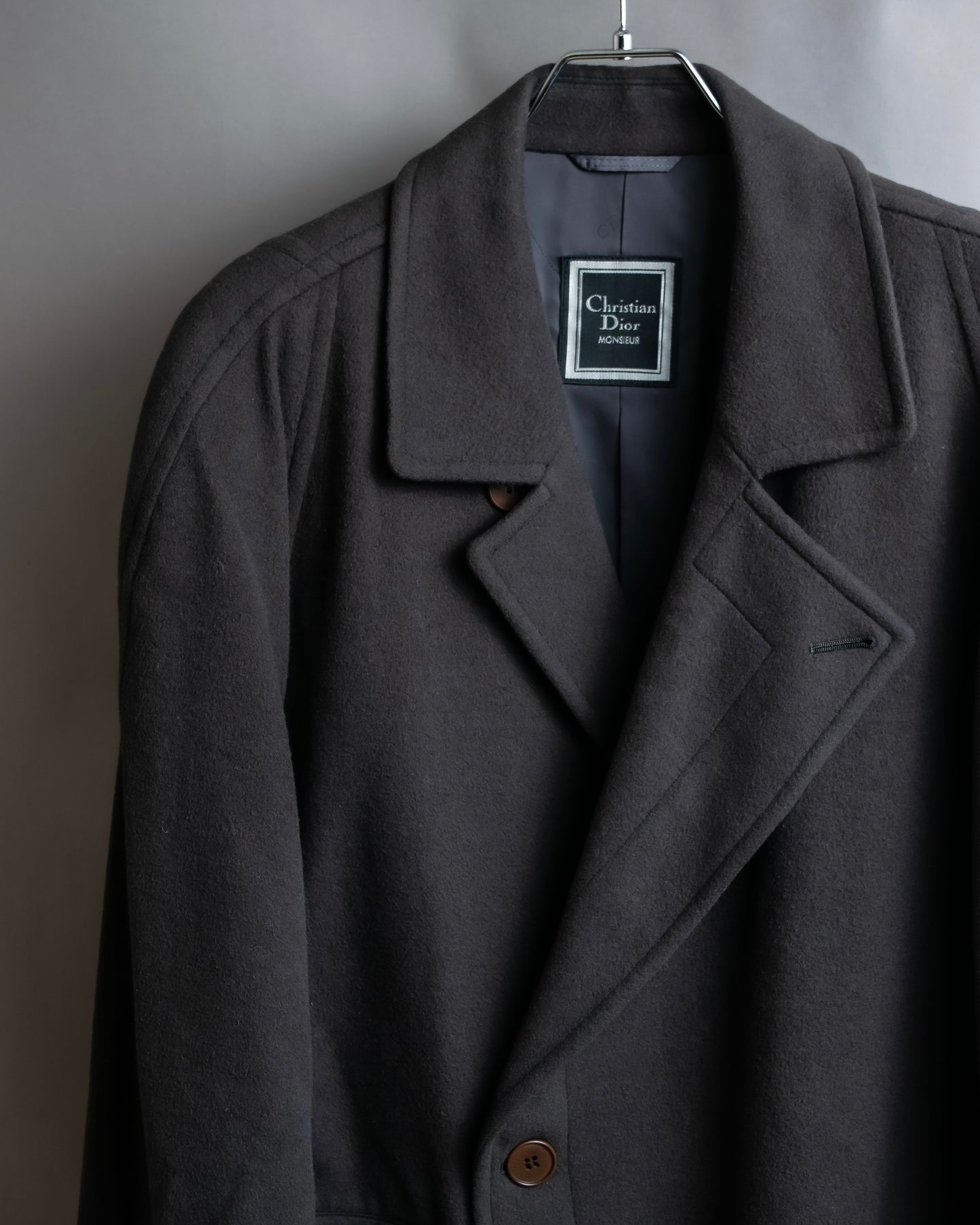 "CHRISTIAN DIOR MONSIEUR" Large lapel cashmere blend oversized mid length coat