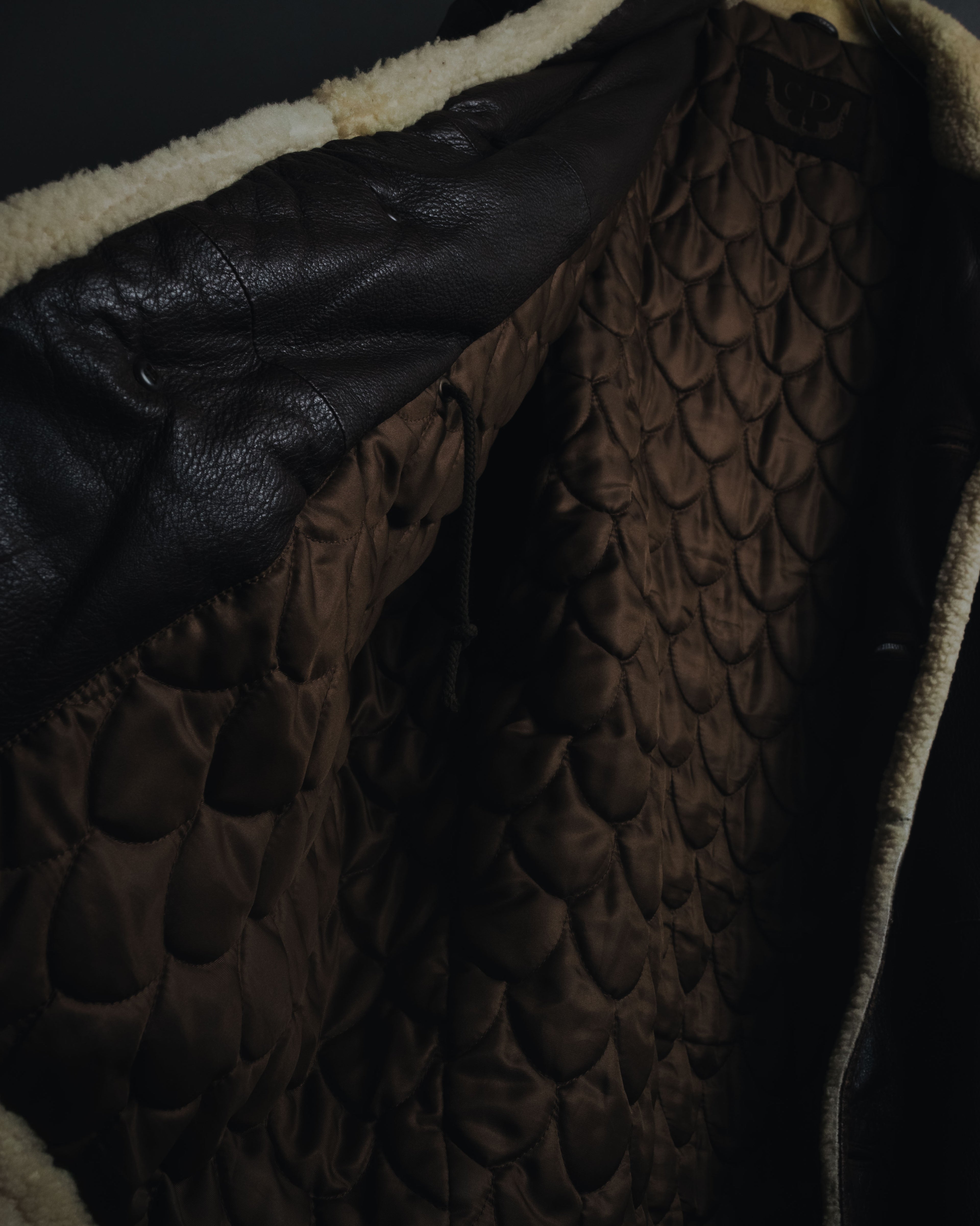 "Christian Dior" 80’s-90’s deerskin shearling collar leather jacket