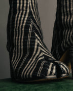 -SPECIAL- "Maison Margiela"2015's Tabi striped fabric ankle boots