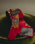 "GUCCI" 70's-80's Floral silk scarf tie