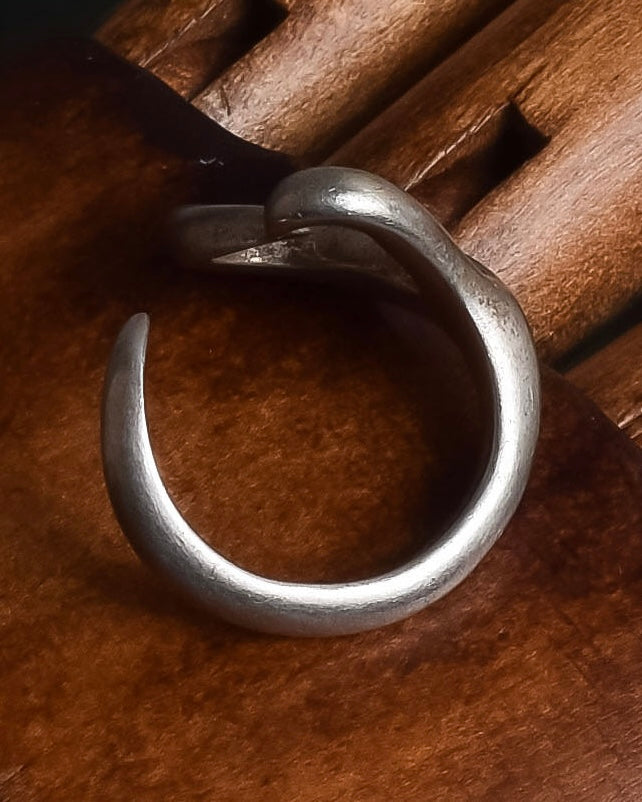 "Tiffany&Co" Elsa Peretti open heart design silver ring