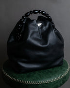 "Christian Dior" Maris Pearl series gathered design leather bag