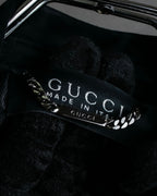 "GUCCI" Stitch design suede tailored jacket