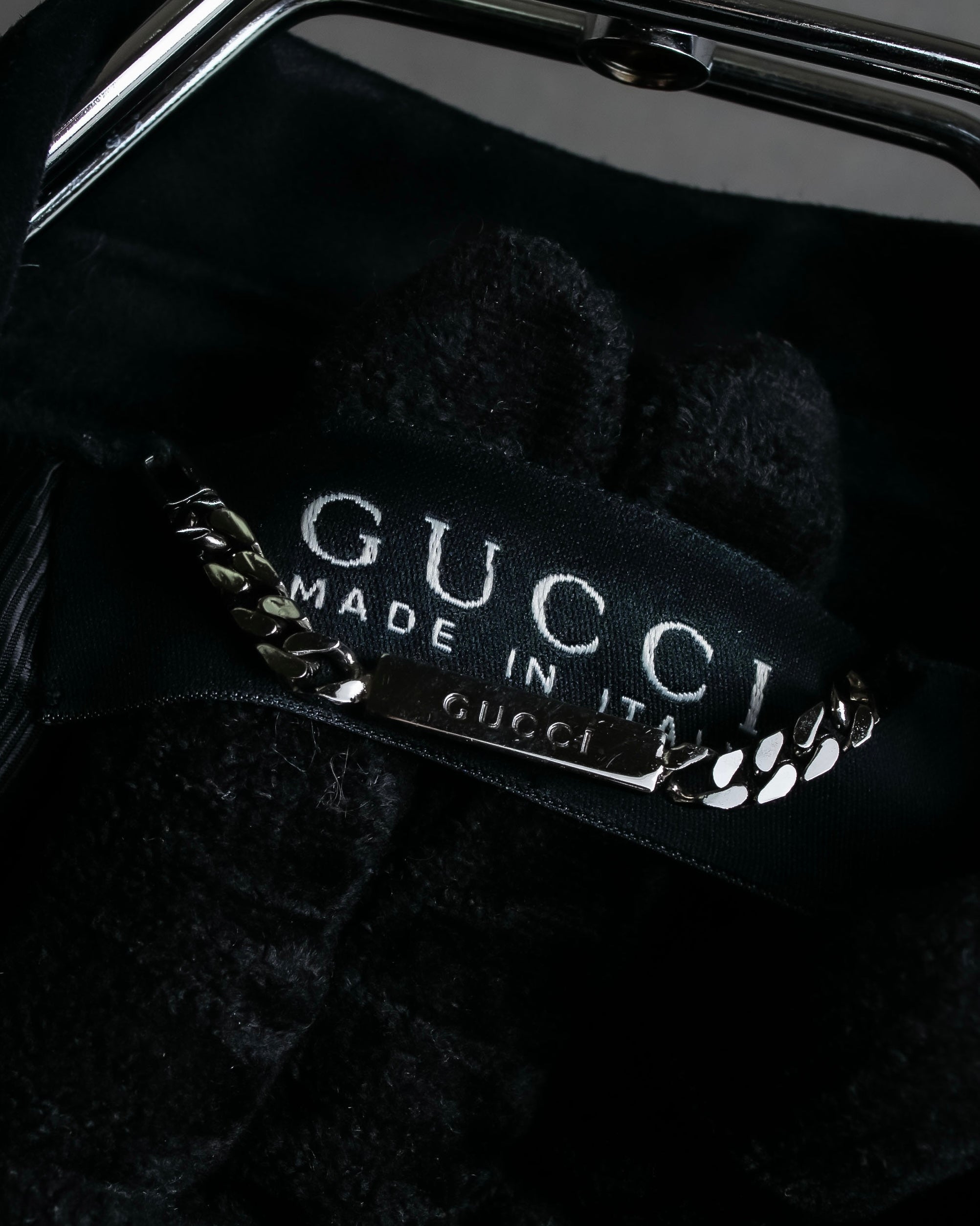 "GUCCI" Stitch design suede tailored jacket