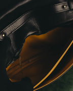 "CELINE" 70's-80's Classic black leather shoulder bag