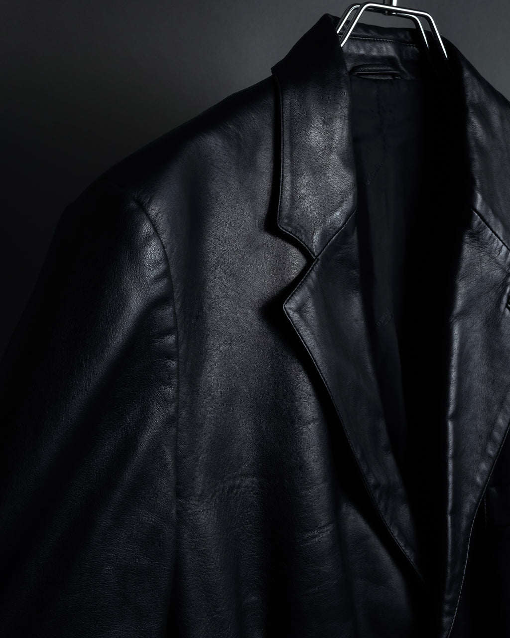 "Salvatore Ferragamo" Straight silhouette leather tailored jacket