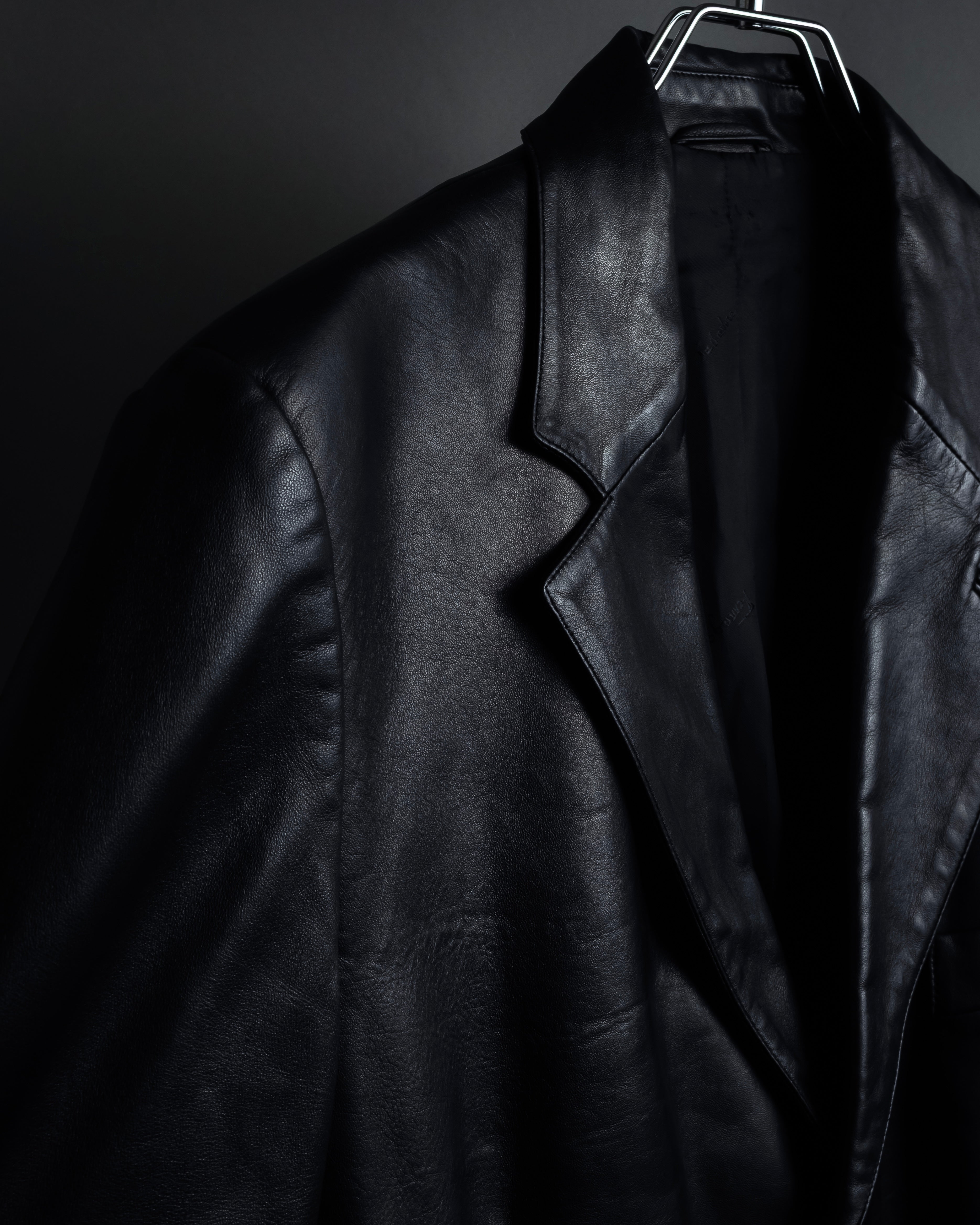 "Salvatore Ferragamo" Straight silhouette leather tailored jacket