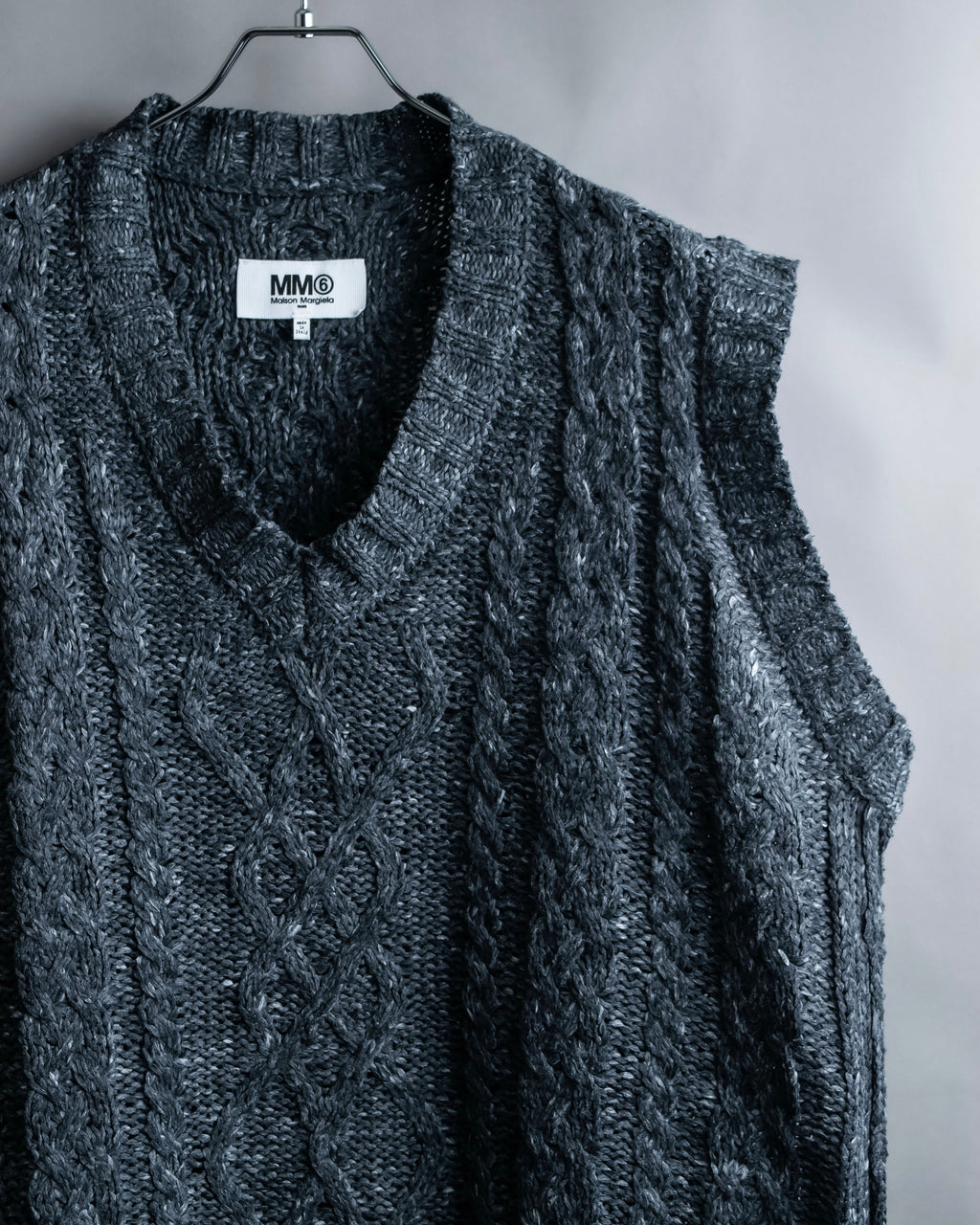 "MM6 MAISON MARGIELA" Cabled melange sleeveless knit