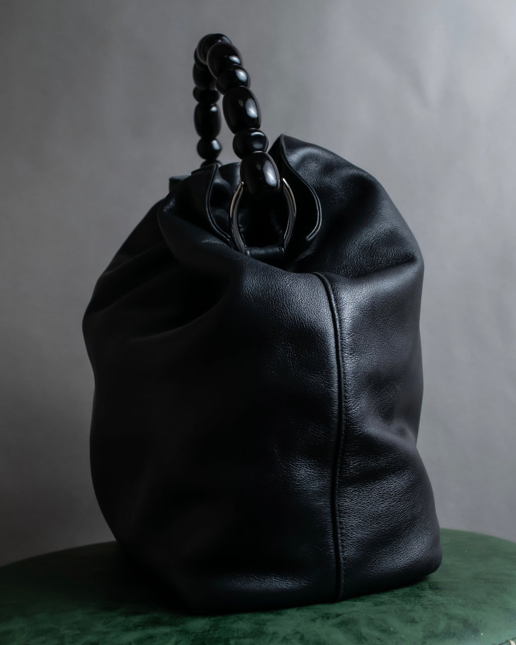 "Christian Dior" Maris Pearl series gathered design leather bag