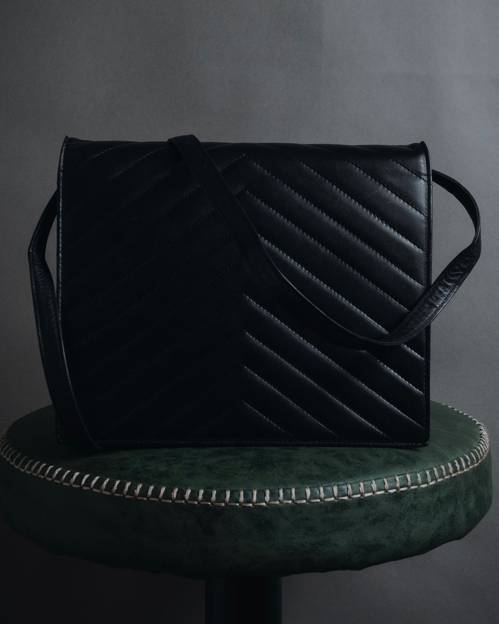 "Yves Saint Laurent" Late 80’s–early 90’s chevron quilted cassandre shoulder bag