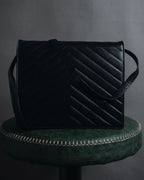 "Yves Saint Laurent" Late 80’s–early 90’s chevron quilted cassandre shoulder bag