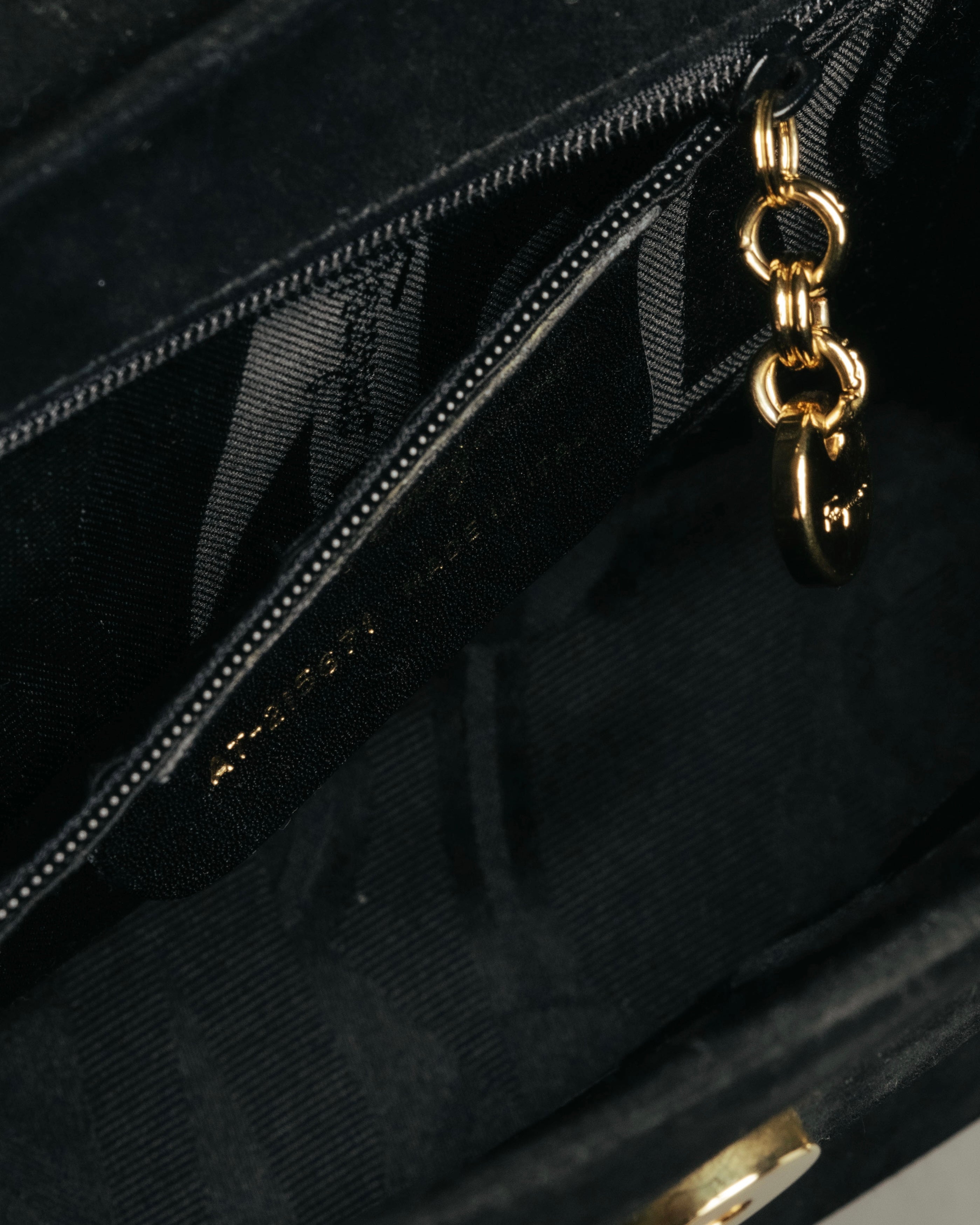 “Salvatore Ferragamo” 1995 Double gancini suede leather handbag