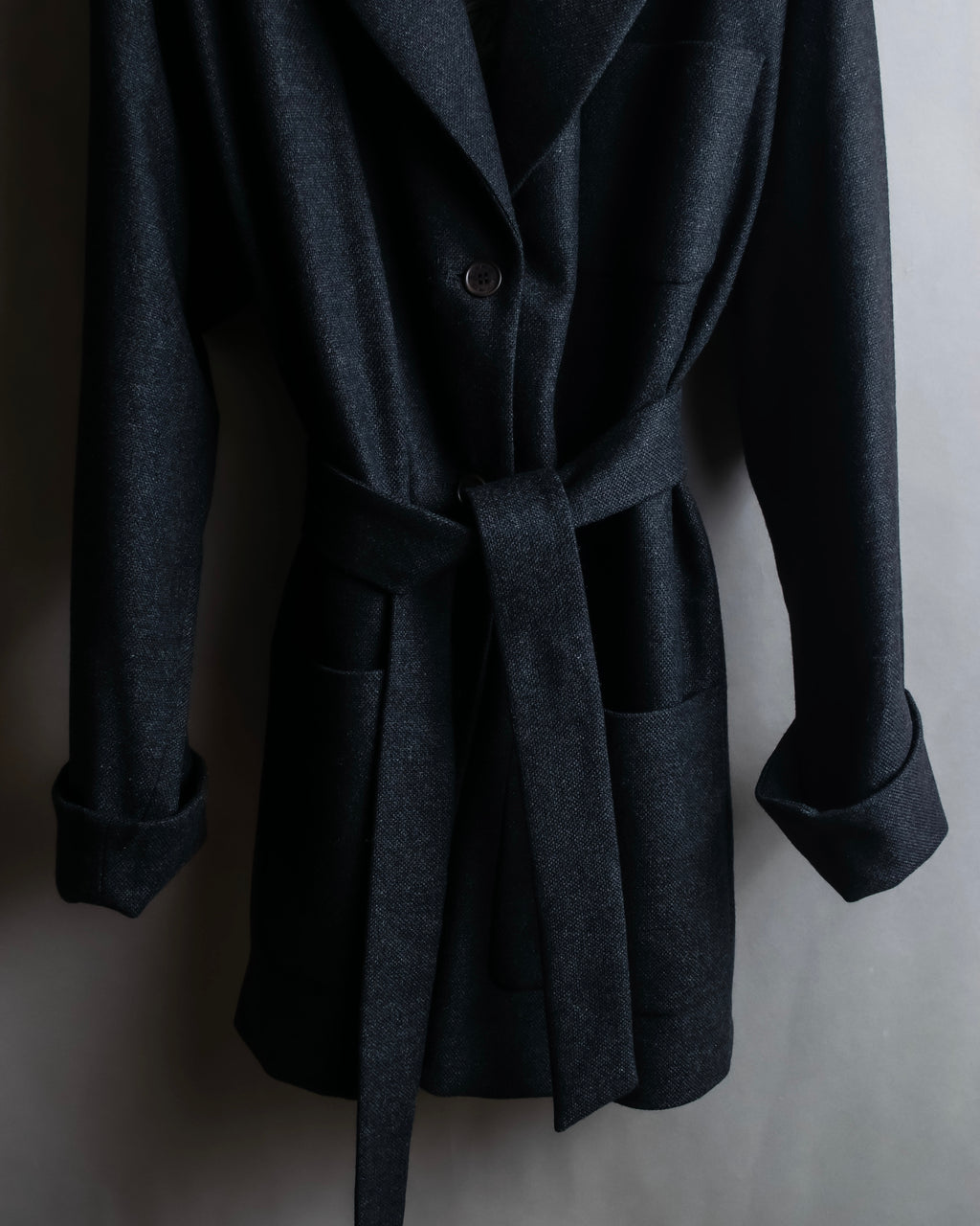 "ETRO" Shawl collar belted mid-length coat