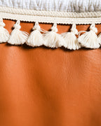 LOEWE by Jonathan Anderson/ Lamb Leather Rope Trim Mini Skirt