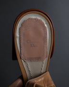 "Dior" Cutting design patent leather pointed toe pumps