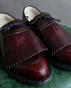"Johnston & Murphy" Logo engraved fringe design leather shoes