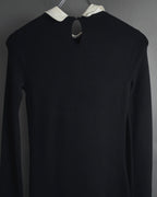 "RED VALENTINO" Lace bib knit tunic dress