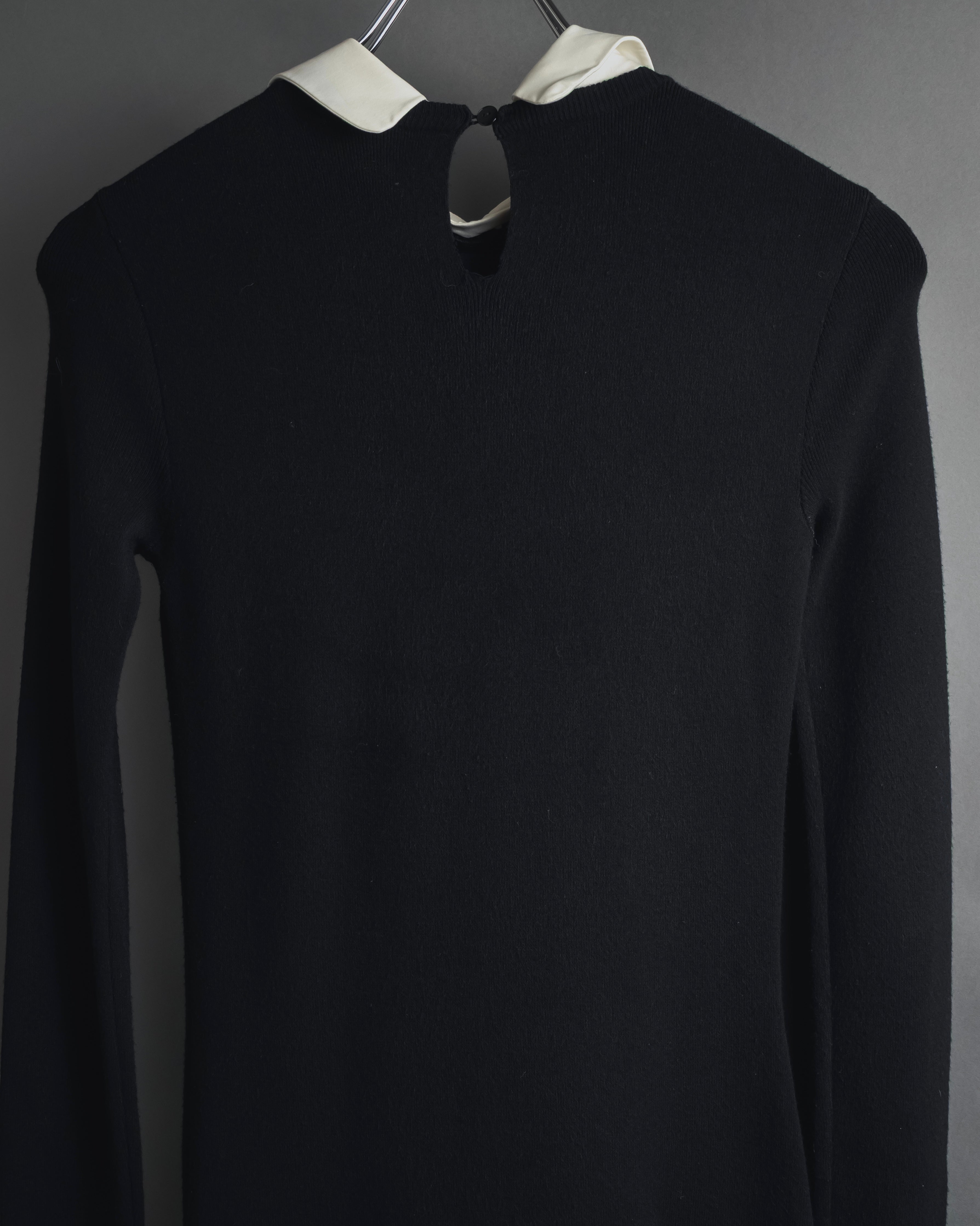 "RED VALENTINO" Lace bib knit tunic dress