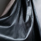 "ADORE" Synthetic leather docking belted maxi length flared skirt