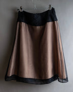 "CELINE" See-through layered design shirt & skirt set up