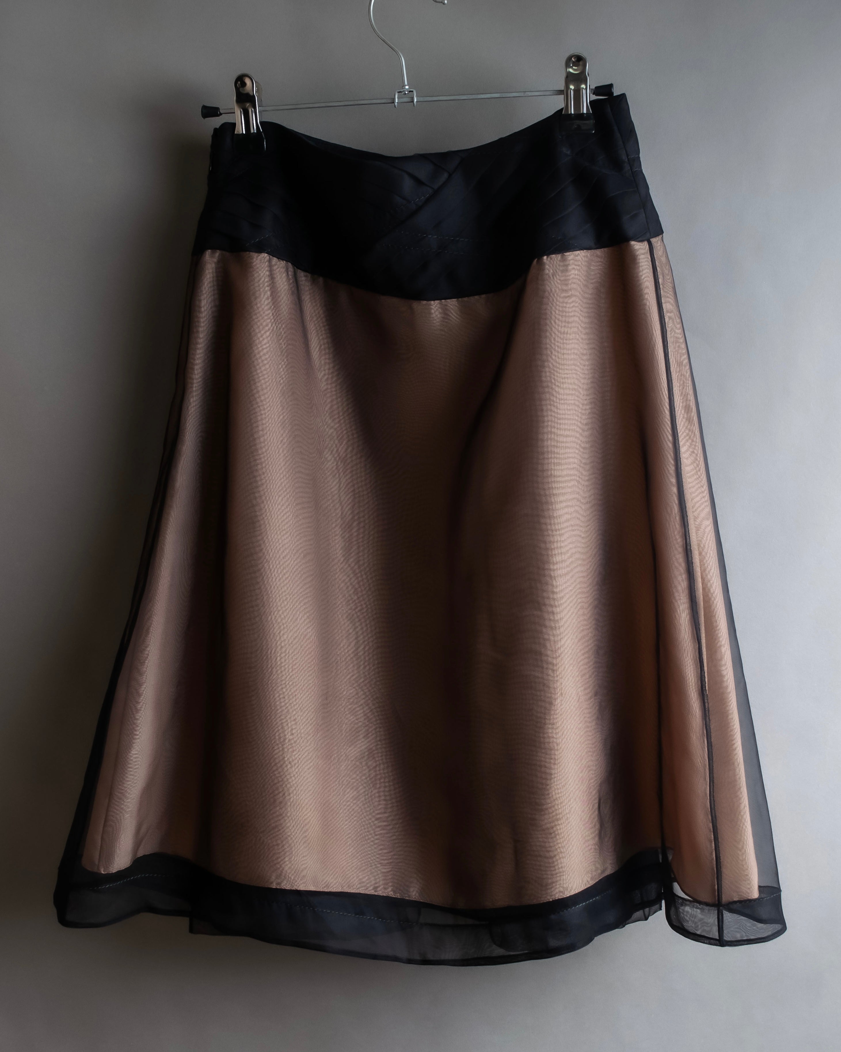 "CELINE" See-through layered design shirt & skirt set up