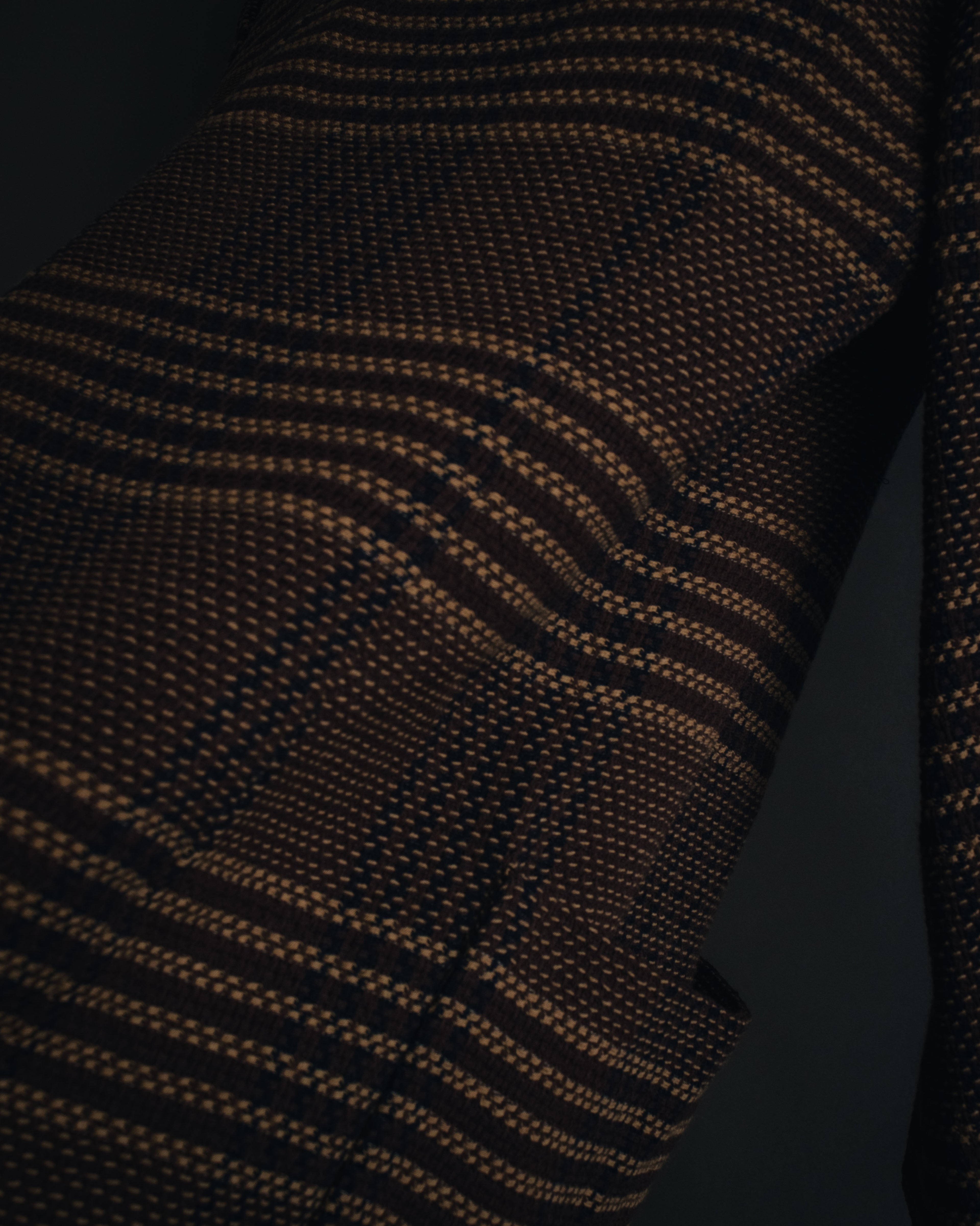 "CELINE" Late 80s–Early 90s velvet-collar woven jacket