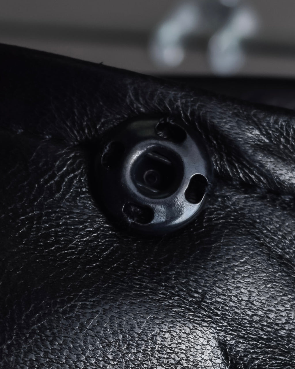 "CELINE" Front metal buckle detail leather skirt