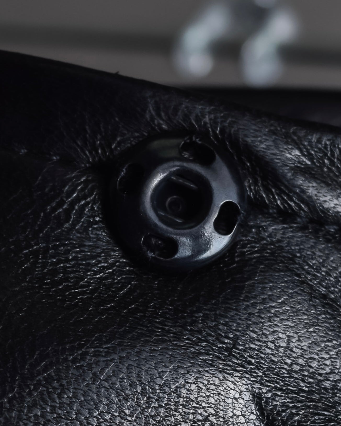 "CELINE" Front metal buckle detail leather skirt