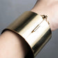 "CELINE" Large leather docking gold bracelet