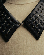 –SPECIAL– "Christian Dior" Late 2000s-2020s Eyelet leather choker necklace