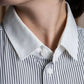 "YVES SAINT LAURENT" Fine pitch stripe pattern clerical design shirt