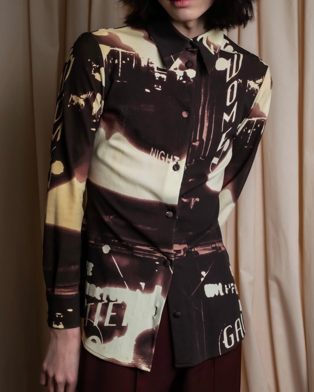 "JEAN PAUL GAULTIER" City night view graphic shirt