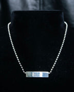 "GUCCI" Ball chain logo engraved plate bracelet