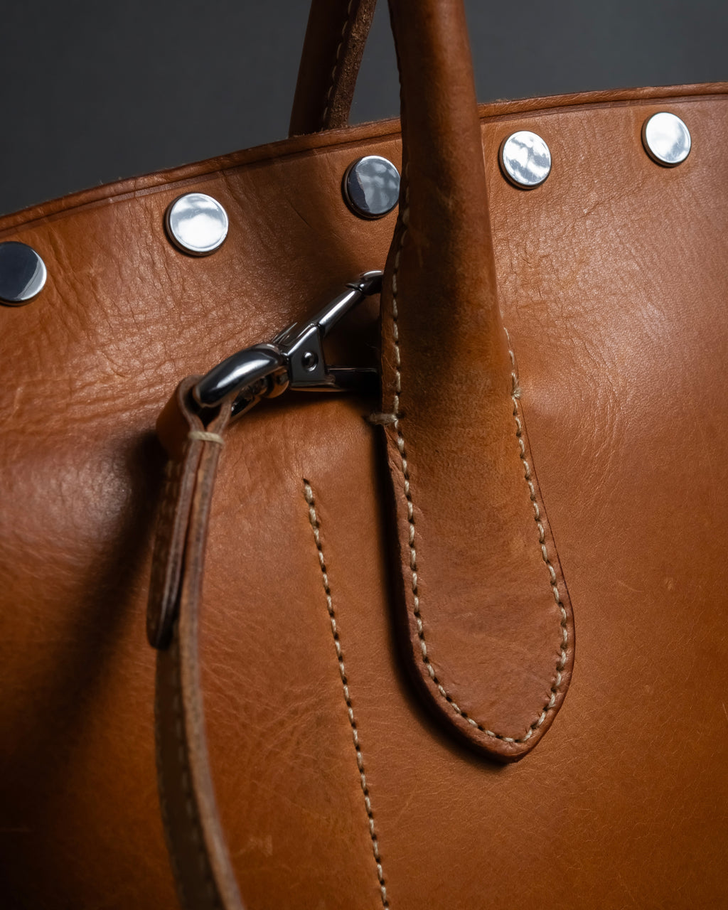 "Ralph Lauren" Metal stud design 2-way leather bag