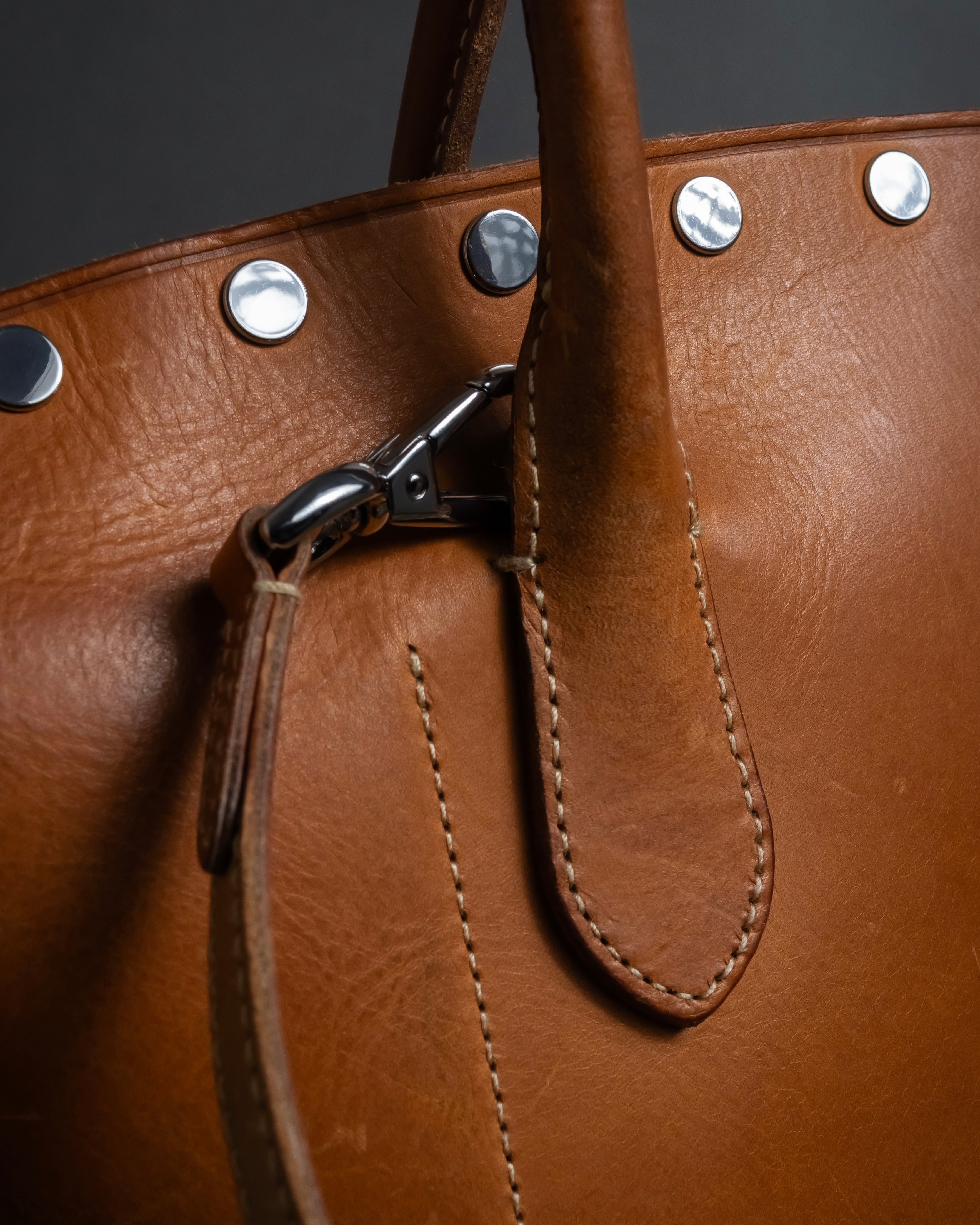 "Ralph Lauren" Metal stud design 2-way leather bag