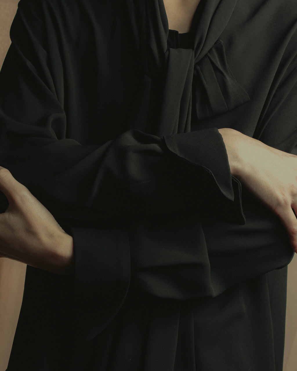 "Maison Margiela" 16SS Bow tie draping shirt