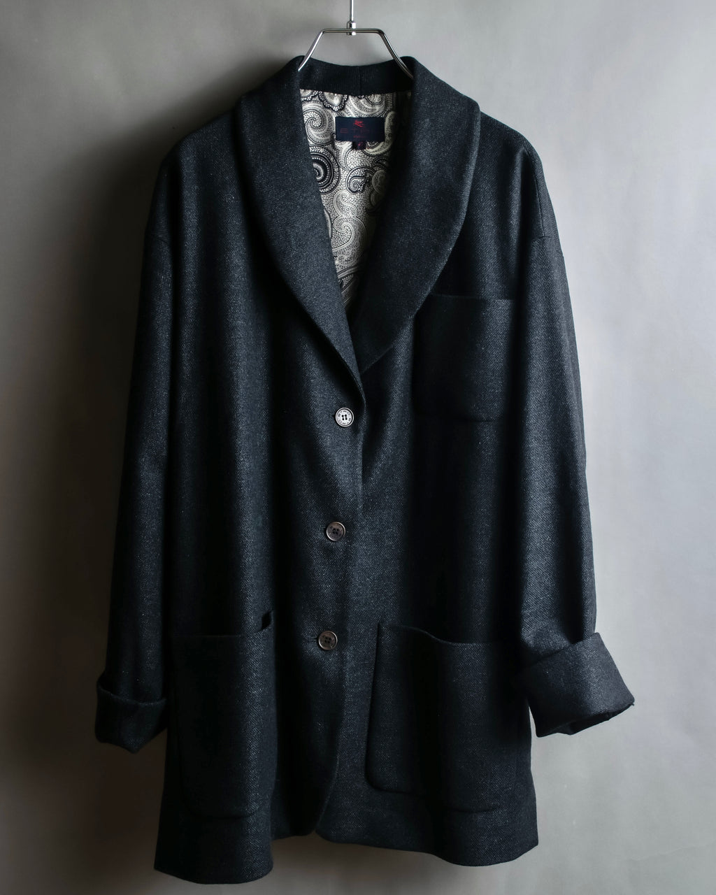 "ETRO" Shawl collar belted mid-length coat