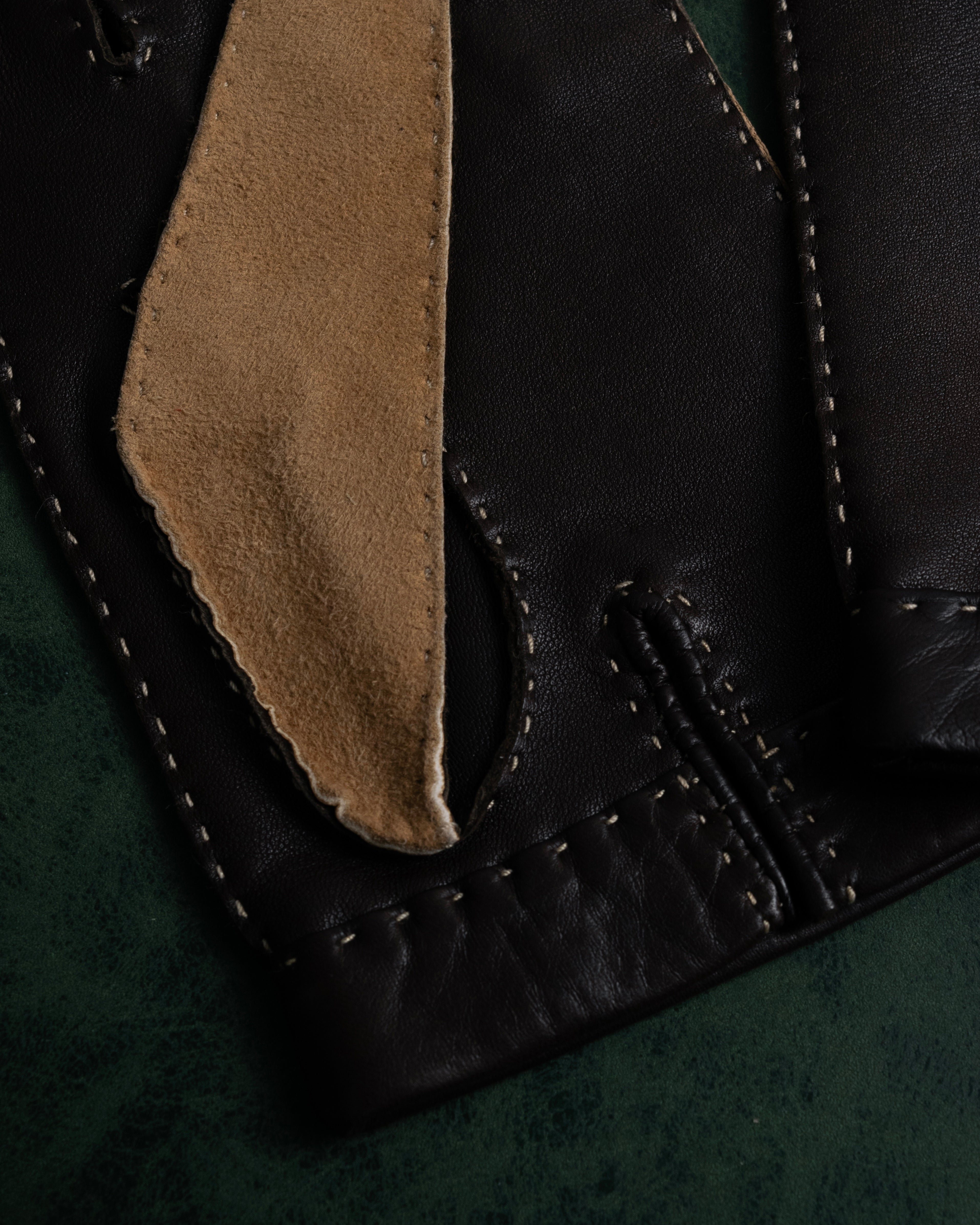 "LOEWE" Logo engraved combination leather gloves