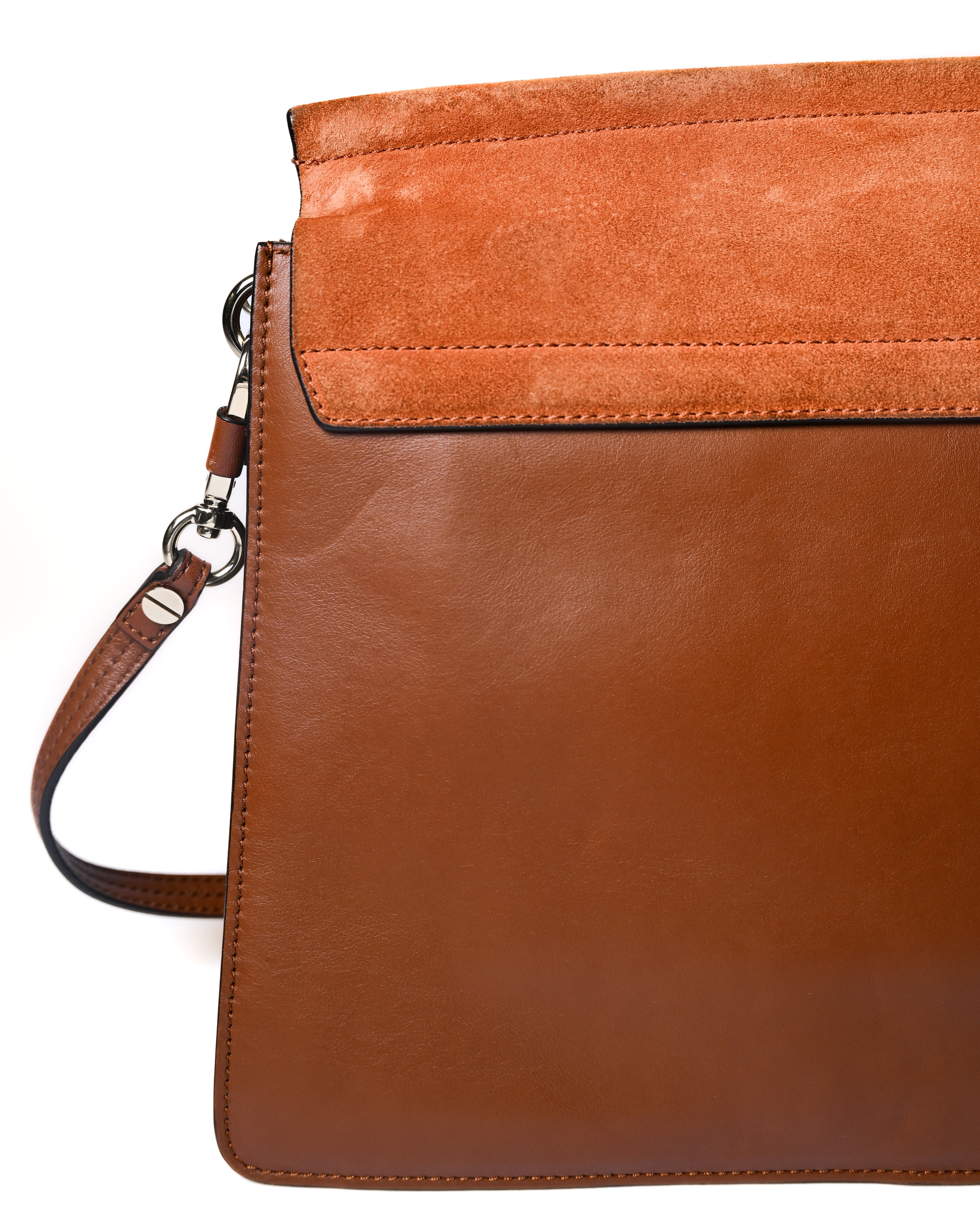 Chloe by Clare Waight Keller/ 2015 “Faye” Beautiful Suede Calf Skin Shoulder Bag Brown