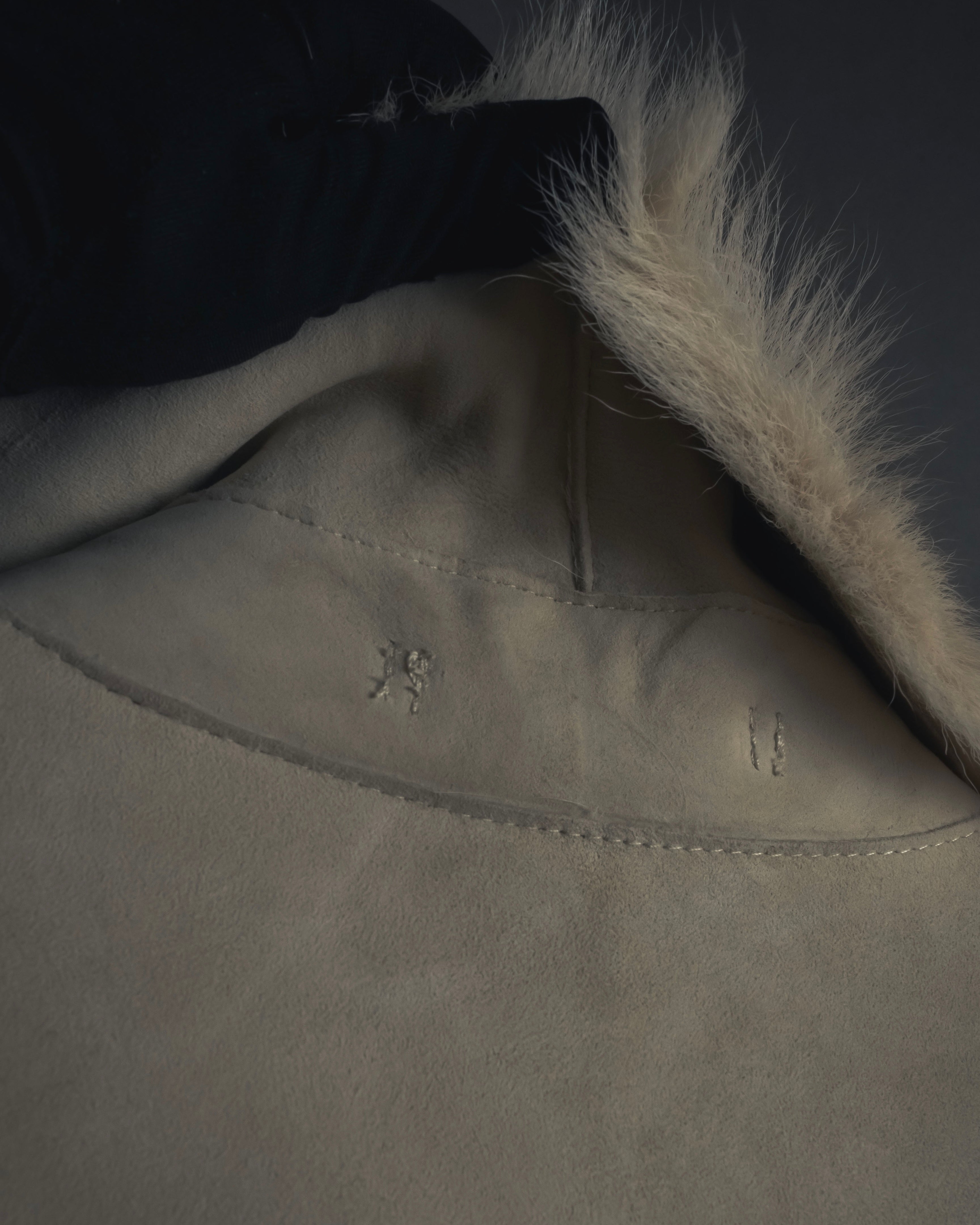 "BURBERRY BLUE LABEL" 00’s Shearling cable-knit pockets coat