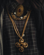 -SPECIAL- “Lucien Piccard” 70’s-80’s Gold tone cross pendant necklace