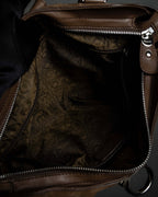 "Salvatore Ferragamo" Gathered form Gancini motif design suede hand bag